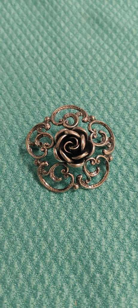 Zilveren broche Teka Theodor Klotz stijl, 4 tot 7 cm, Gebruikt, Ophalen of Verzenden, Zilver