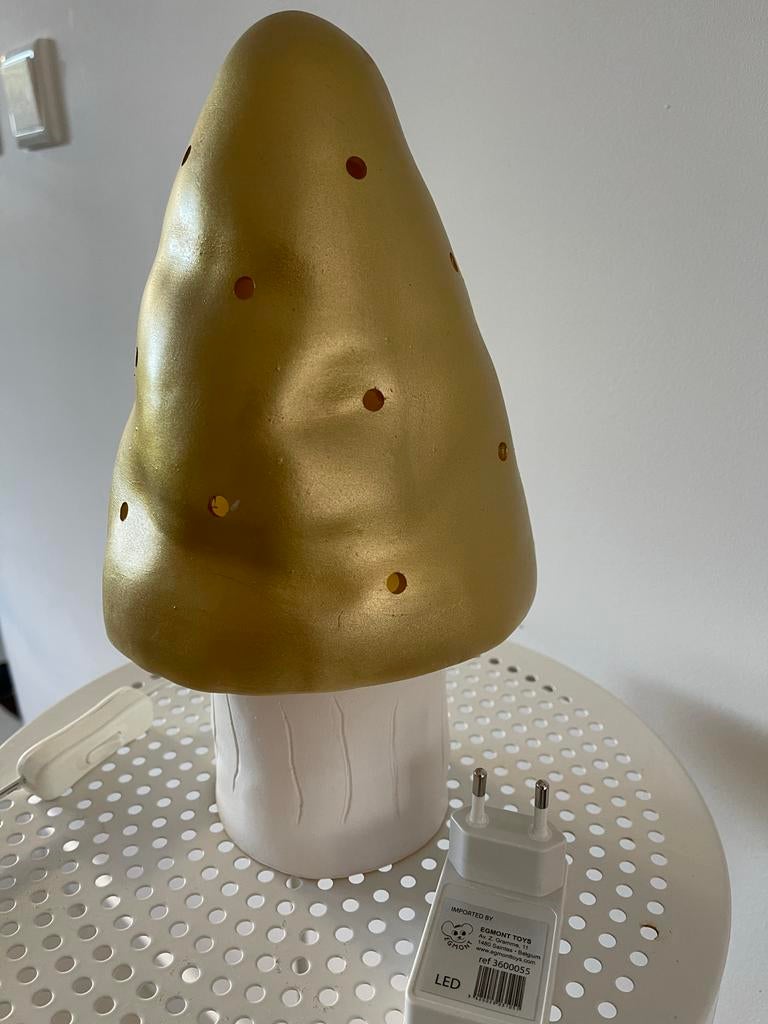Heico Paddenstoel Lamp - Goudkleurig, Kunststof, Ophalen of Verzenden, Zo goed als nieuw, Minder dan 100 cm