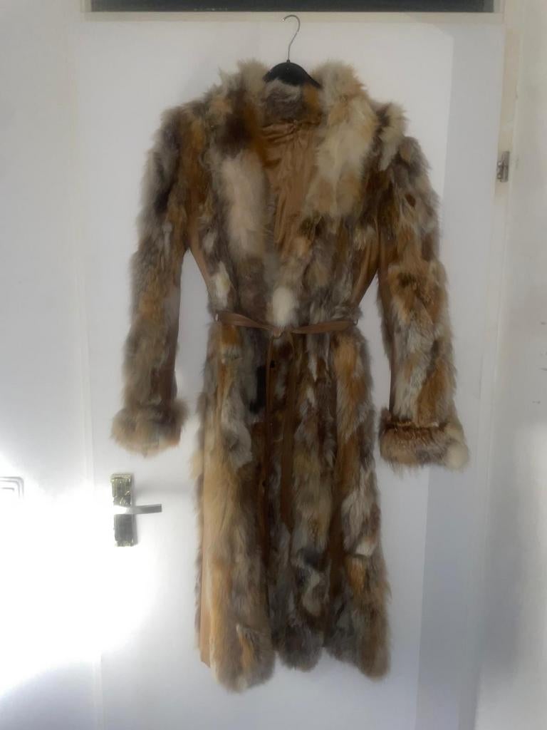 Echte vossenbont jas - zo goed als nieuw - maat S, Kleding | Dames, Jassen | Winter, Zo goed als nieuw, Maat 36 (S), Bruin, Ophalen