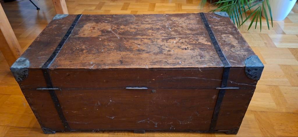 Antieke scheepskist Rotterdamsche Lloyd n.v, Ophalen, Gebruikt, 75 tot 100 cm, Minder dan 50 cm