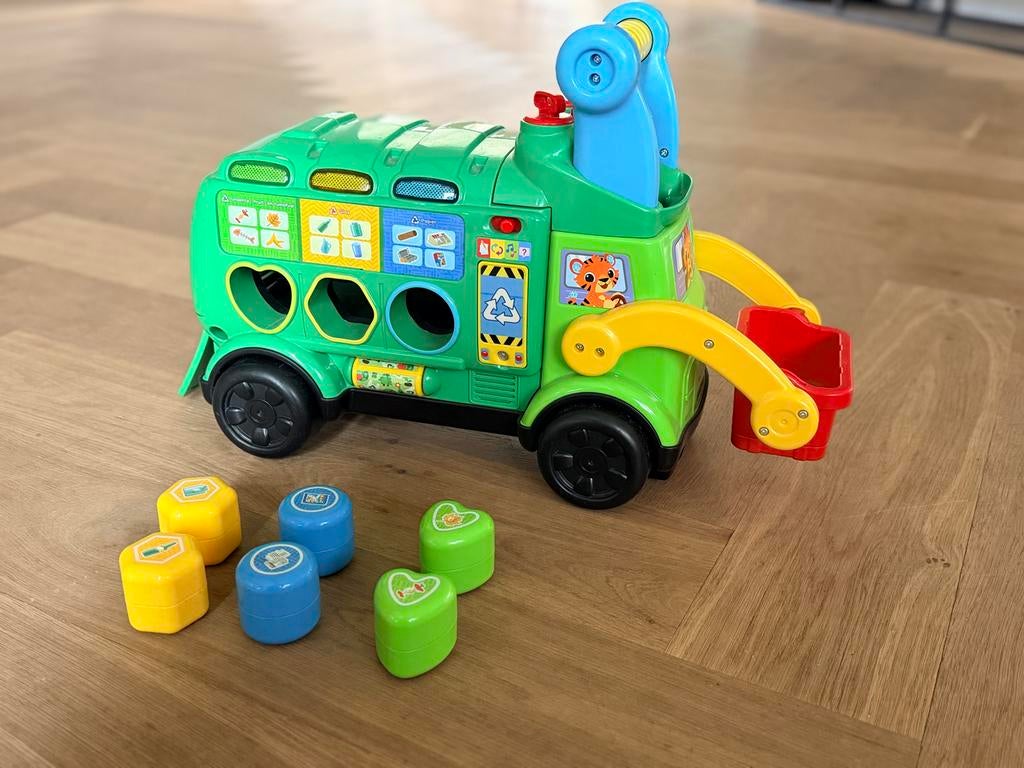Vtech Leer en Sorteer Recycle Truck, Ophalen, Zo goed als nieuw, Auto, Met licht