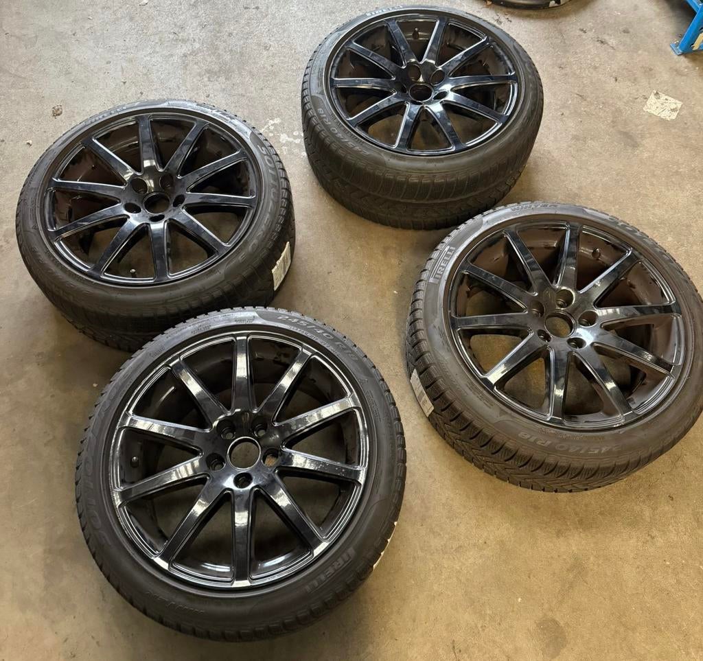 4 stuks Audi TT velgen 18 inch met zwart poedercoat, Ophalen, 18 inch, Gebruikt, Velg(en)
