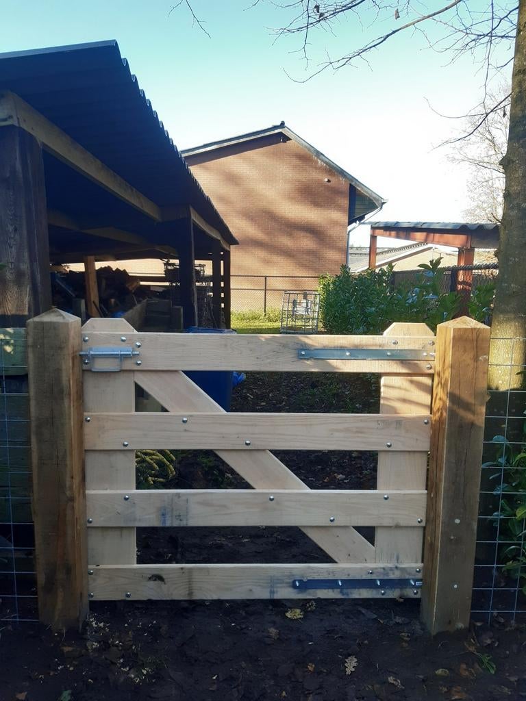 Eikenhouten landhekken, weidehek, houten poort, eiken hek, Ophalen, Nieuw, Hout, Tuinhek