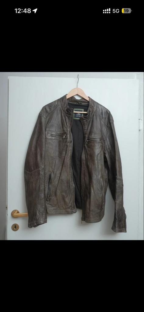 Bruine leren jas - Maat M Otto Kern Leather Jacket - Size 54, Ophalen of Verzenden, Zo goed als nieuw, Maat 48/50 (M), Bruin