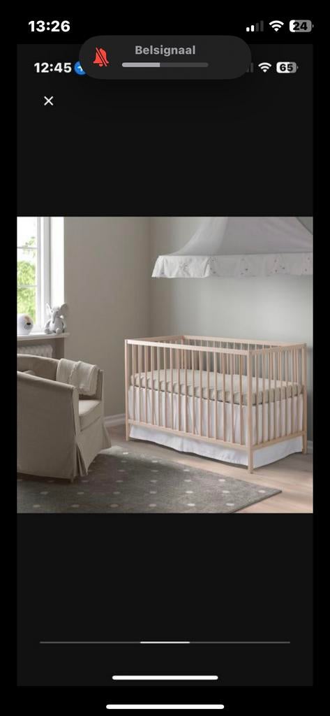 Ikea ledikant + commode, Ophalen, Zo goed als nieuw, Ledikant