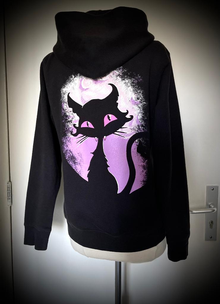 EMP by Large Hoodie Sweater trui vest Mt XL kat poes zwart, Zwart, Maat 46/48 (XL) of groter, Zo goed als nieuw, Large