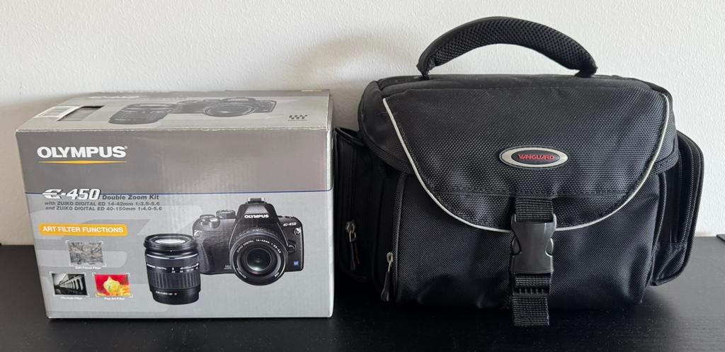 Olympus E-450 Double Zoom Kit - Zo Goed Als Nieuw | Vanguard, Ophalen of Verzenden, Zo goed als nieuw, Olympus, 8 keer of meer