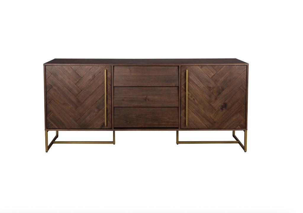 Dutchbone Class Dressoir Donkerbruin | Van €1599, nu, Kunststof, Dutchbone, 150 tot 200 cm, Nieuw