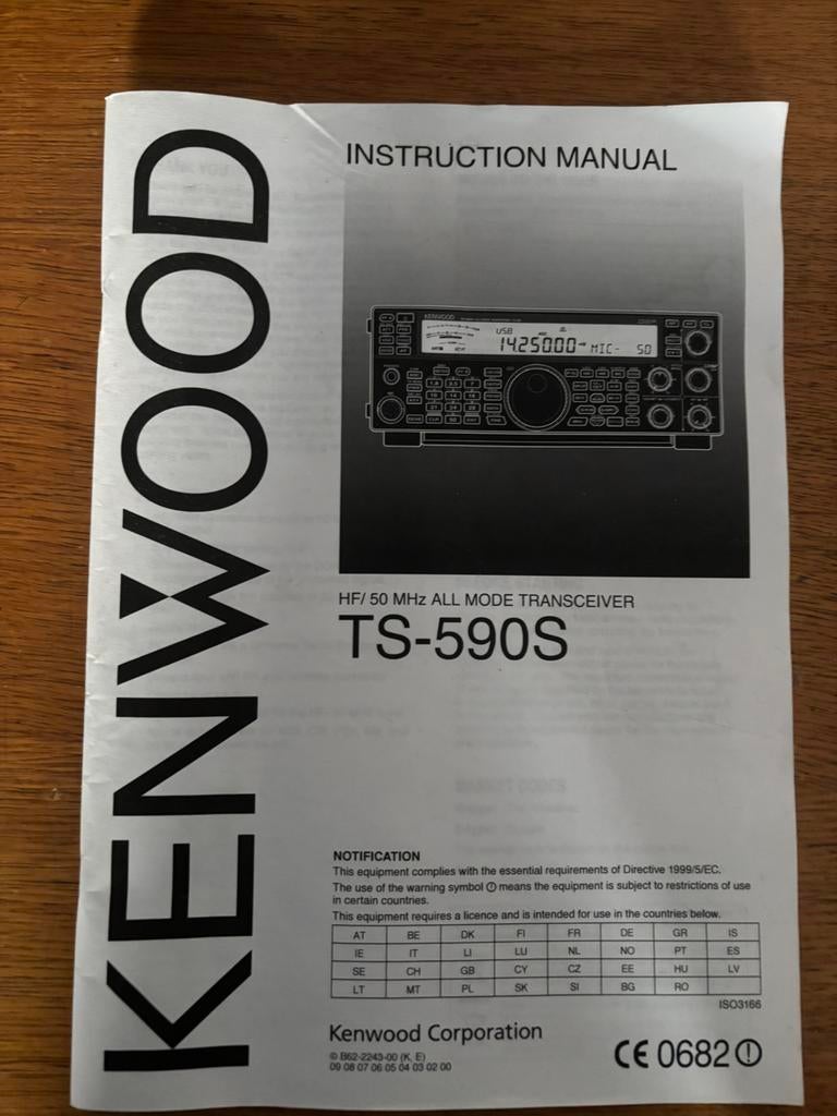 Kenwood Manual TS  590 S, Telecommunicatie, Ophalen of Verzenden, Zo goed als nieuw