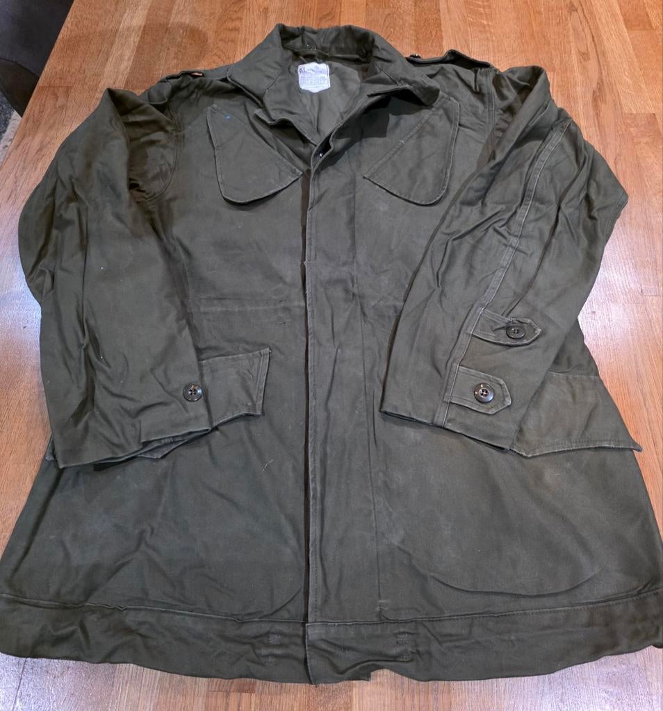 Vintage groene legerjas, Ophalen of Verzenden, Landmacht, Kleding of Schoenen