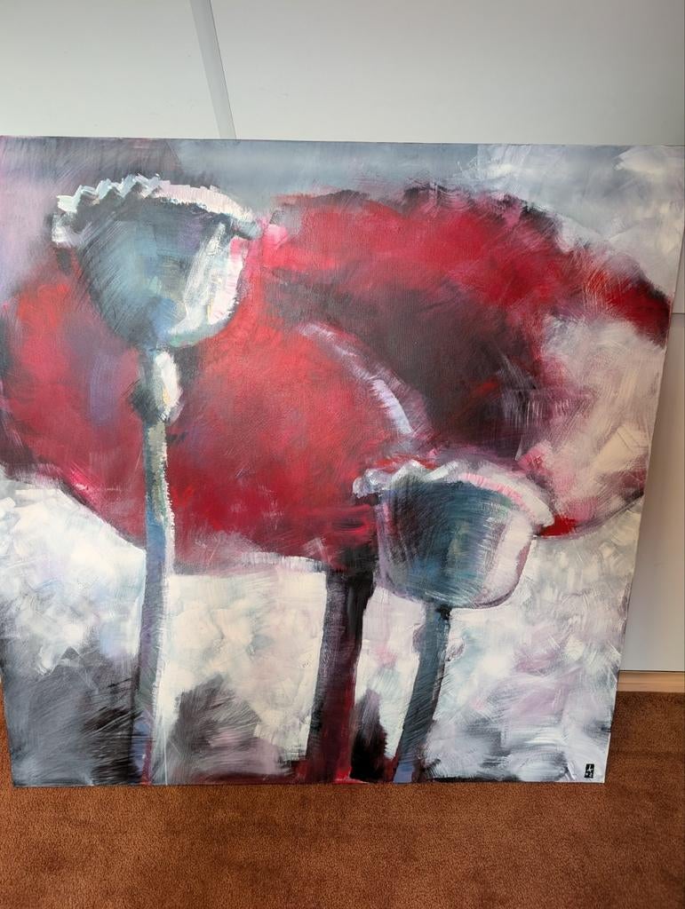 Papavers van Joep van Kerkom, Antiek en Kunst, Ophalen of Verzenden