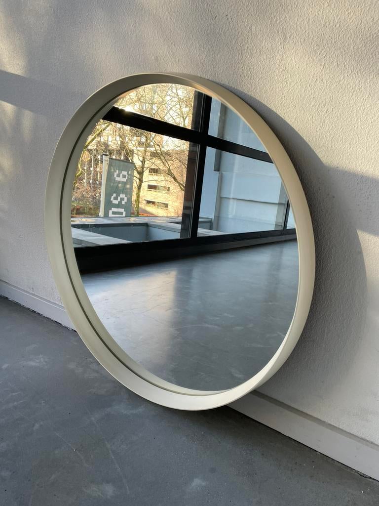 Space age grote ronde spiegel jaren 60 70 79cm, Huis en Inrichting, Woonaccessoires | Spiegels, Ophalen, Minder dan 50 cm, ., Rond
