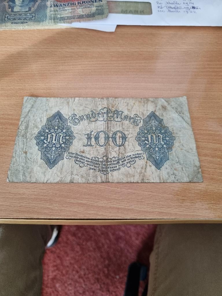 Duitsland: een fraai 100 Mark bankbiljet uit 1922., Ophalen of Verzenden, Duitsland, Los biljet