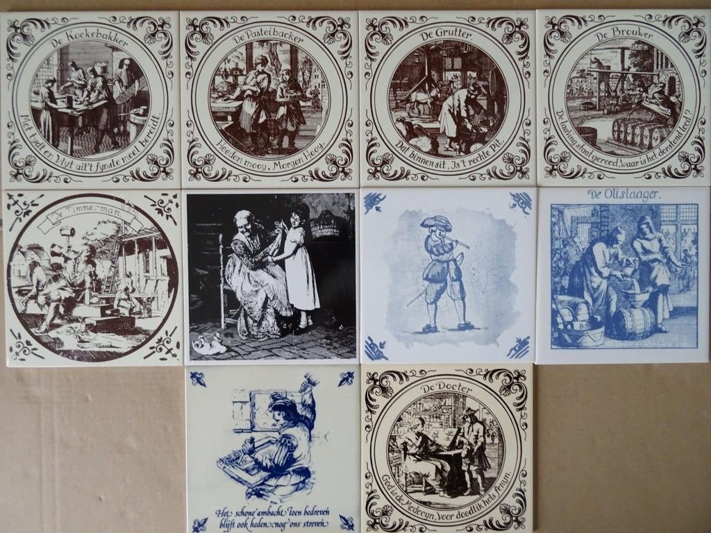 Vintage Mosa tegel tegels beroep beroepen 19 euro per stuk, Antiek en Kunst, Curiosa en Brocante, Ophalen of Verzenden