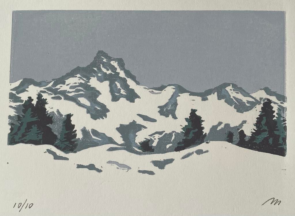 Houtsnede grsigneerd, Ophalen of Verzenden