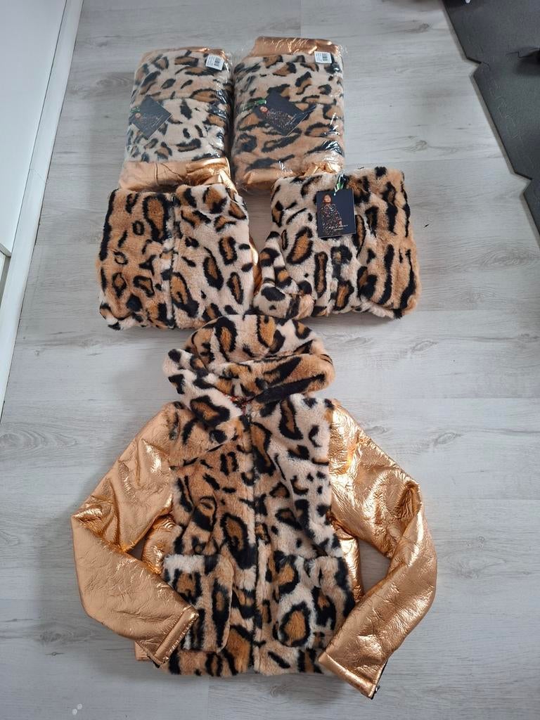 Partij 5 stuks jas panter goud/koper 10/12/14 jr nieuw!, Ophalen of Verzenden, Nieuw, Meisje, Jas