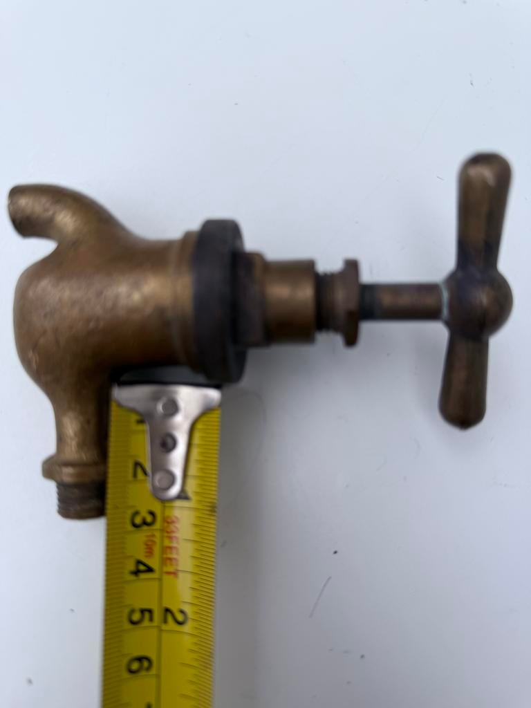 Antieke Kraan Messing - Wand Uitloop 5,5cm🚰, Ophalen