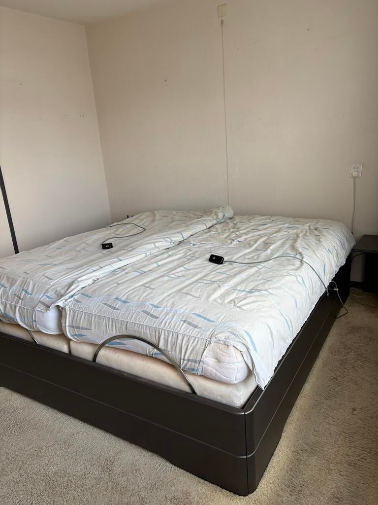 Auping, elektronisch tweepersoons bed, Ophalen, Gebruikt, Zwart, Tweepersoons