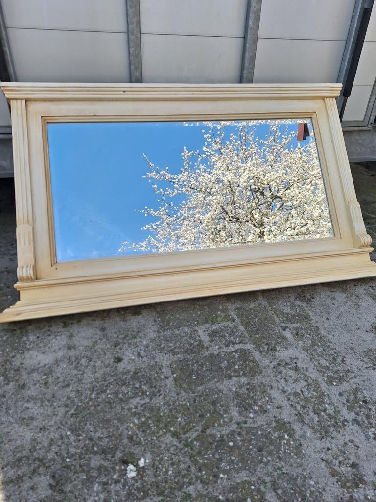 Grote houten spiegel met klassieke lijst, Antiek en Kunst, Ophalen