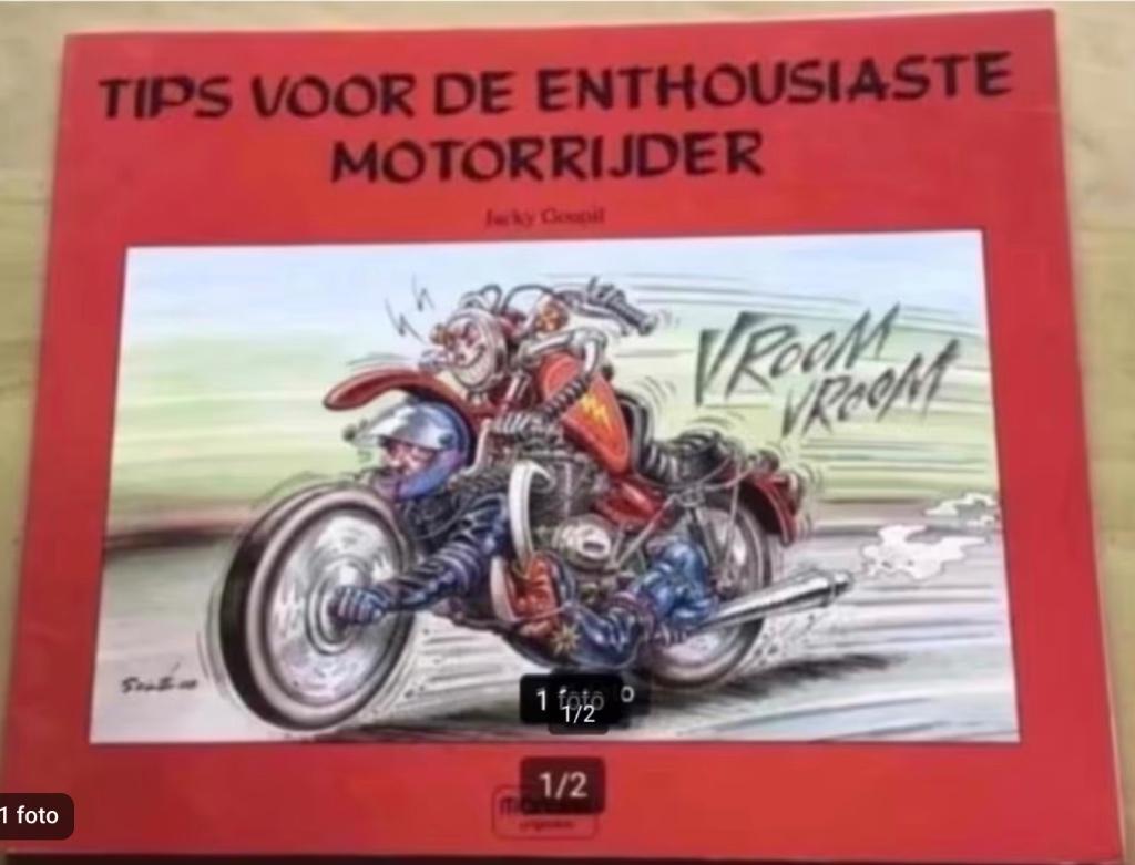 Tips voor de enthousiaste motorrijder door Jacky Goupil, Ophalen of Verzenden, Gelezen, Cartoons