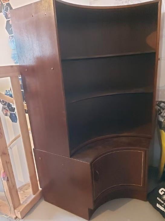 Kempkes formule vintage hoekkast, Ophalen, 100 tot 150 cm, 50 tot 100 cm, 25 tot 50 cm