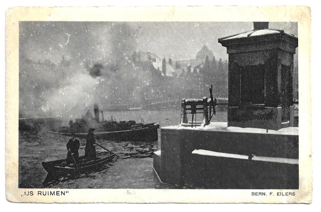 AK Amsterdam - Binne-Amstel, IJS RUIMEN, Bern. F. Eilers, Verzenden, 1920 tot 1940, Noord-Holland