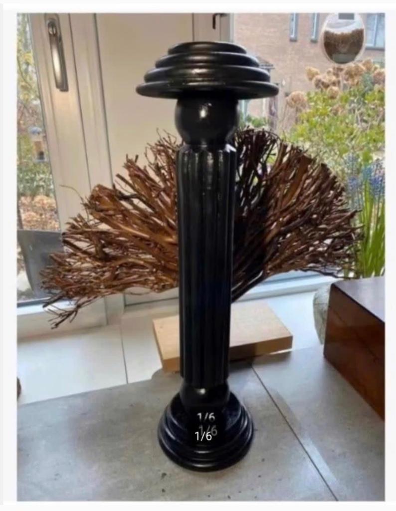 Houten hoge Hoedenstandaard 51 cm zwart, Ophalen of Verzenden