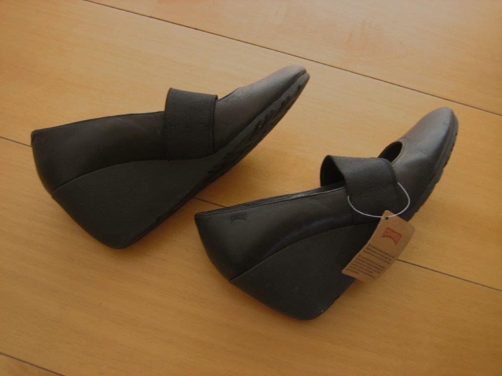 Nieuw! Zwart leren pumps met sleehak CAMPER 38 Snazzeys, Pumps, Verzenden, Zwart, Nieuw