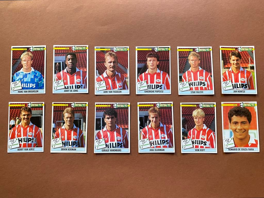 Panini voetbal'92 PSV. team seizoen 1991-92 met Romario, Ophalen of Verzenden, Zo goed als nieuw, PSV, Poster, Plaatje of Sticker