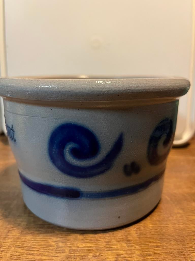 Keulse zoutpot blauw/grijs, Ophalen of Verzenden, Overige materialen, Pot, Bus of Blik