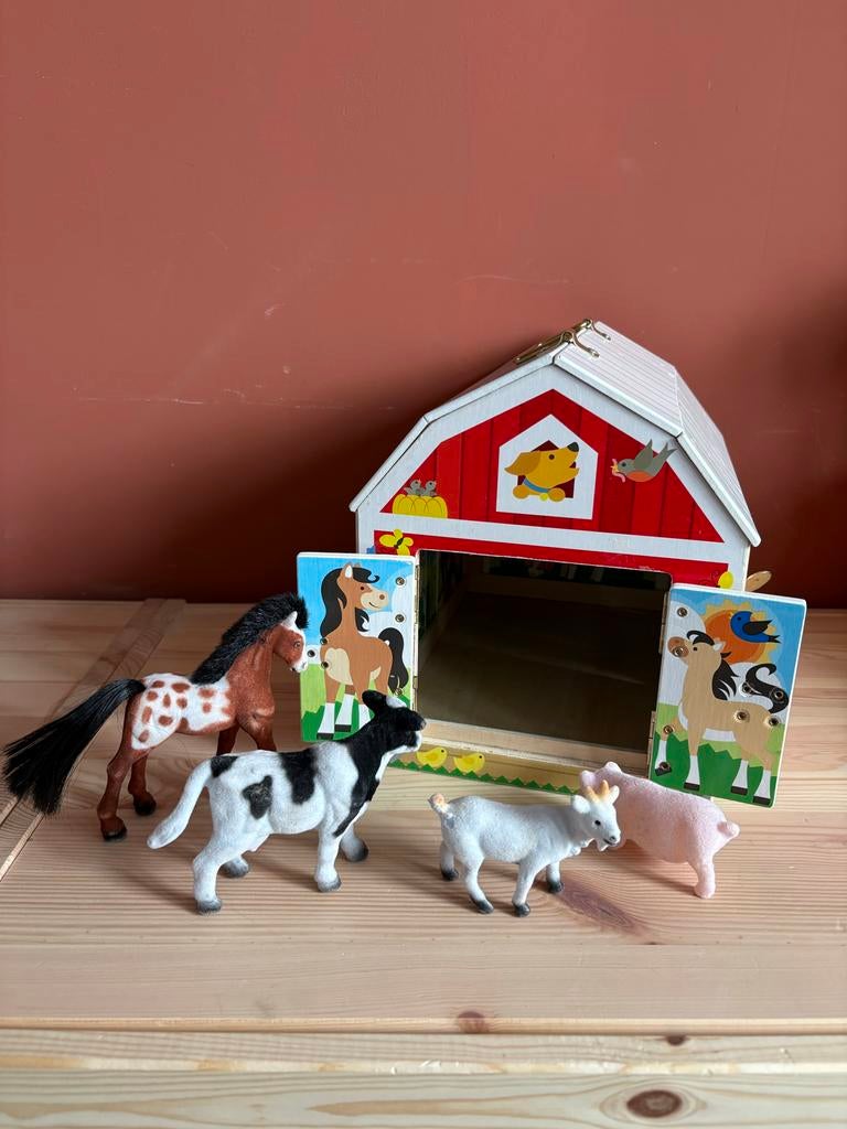Melissa & Doug houten boerderij met dieren sloten boerderij, Ophalen, Gebruikt, Overige typen