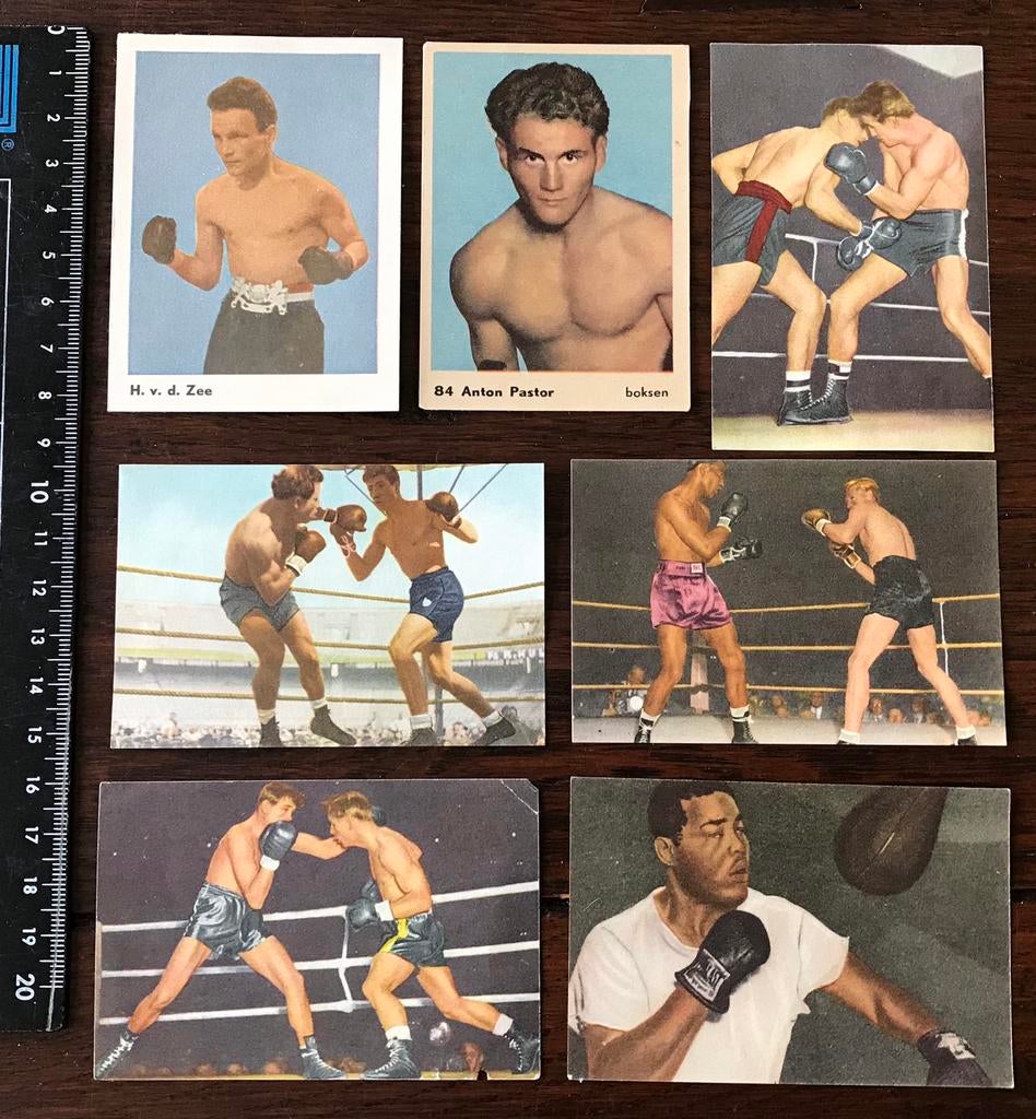 7 Oude Plaatjes van Boksers, Verzamelen, Ophalen of Verzenden, Zo goed als nieuw, Poster, Plaatje of Sticker