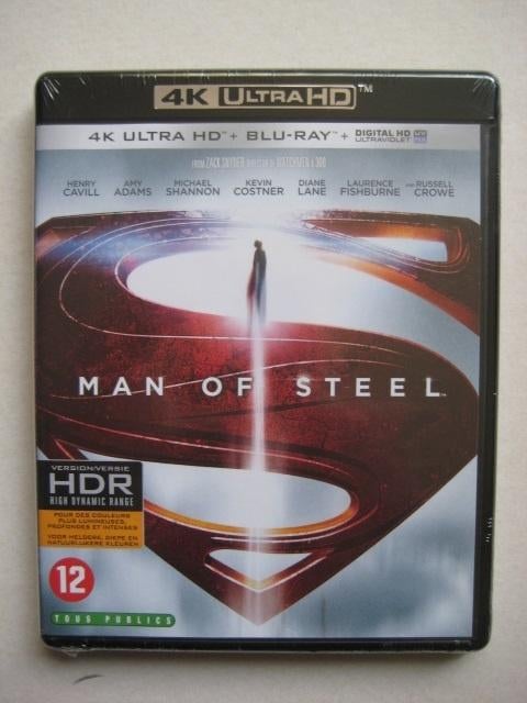 Man of steel 4K Blu Ray films Bluray Superman, Cd's en Dvd's, Blu-ray, Ophalen of Verzenden, Nieuw in verpakking, Actie