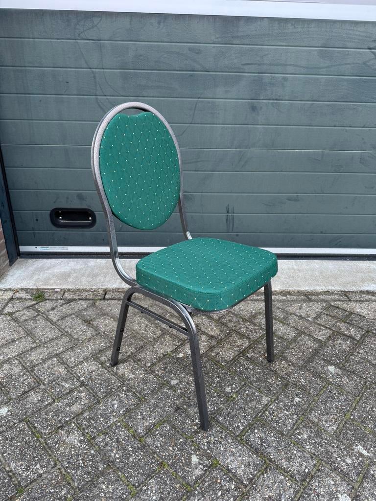 5 groene stackchairs te koop, Ophalen, Zo goed als nieuw, Overige kleuren