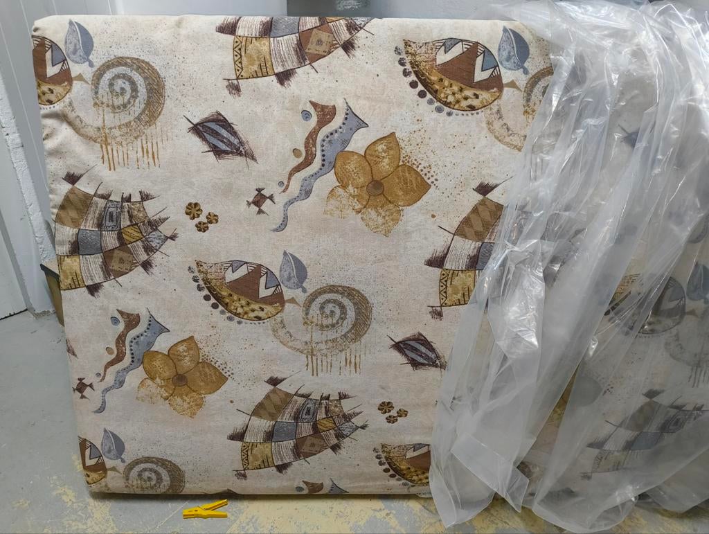 Caravan matrassen / kussens bruin  2 stuks, Caravans en Kamperen, Ophalen, Gebruikt