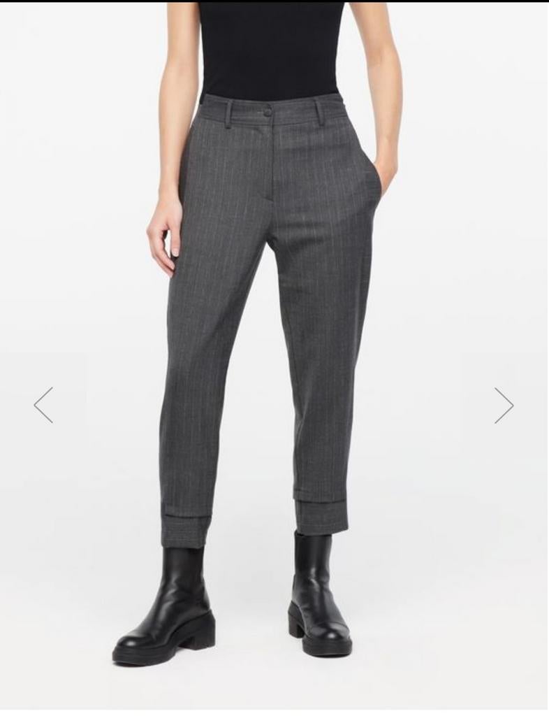Grijze broek met krijtstrepen van Sarah Pacini, nieuw., Kleding | Dames, Broeken en Pantalons, Zwart, Maat 42/44 (L), Ophalen of Verzenden