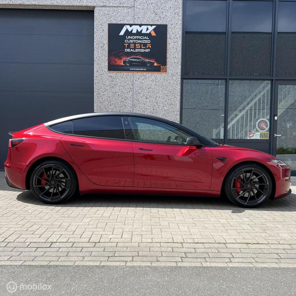 Tesla Model 3 HIGHLAND Performance + IAP, Auto's, Tesla, Automaat, Gebruikt, Zwart, Leder