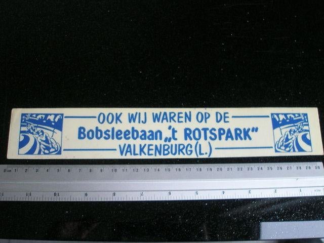 grote ruit sticker bobsleebaan 't rotspark valkenburg logo, Verzenden, Zo goed als nieuw, Bedrijf of Vereniging