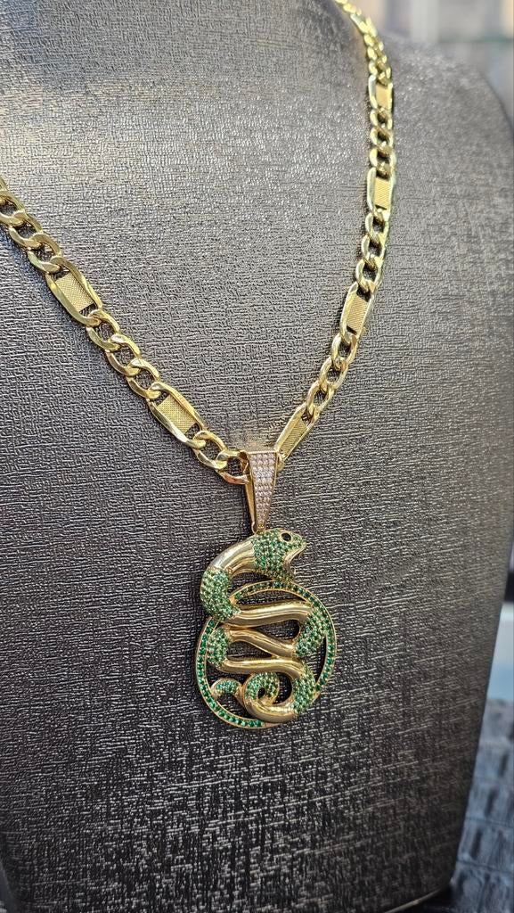 Prachtige Figaro 14karaat goud met hanger