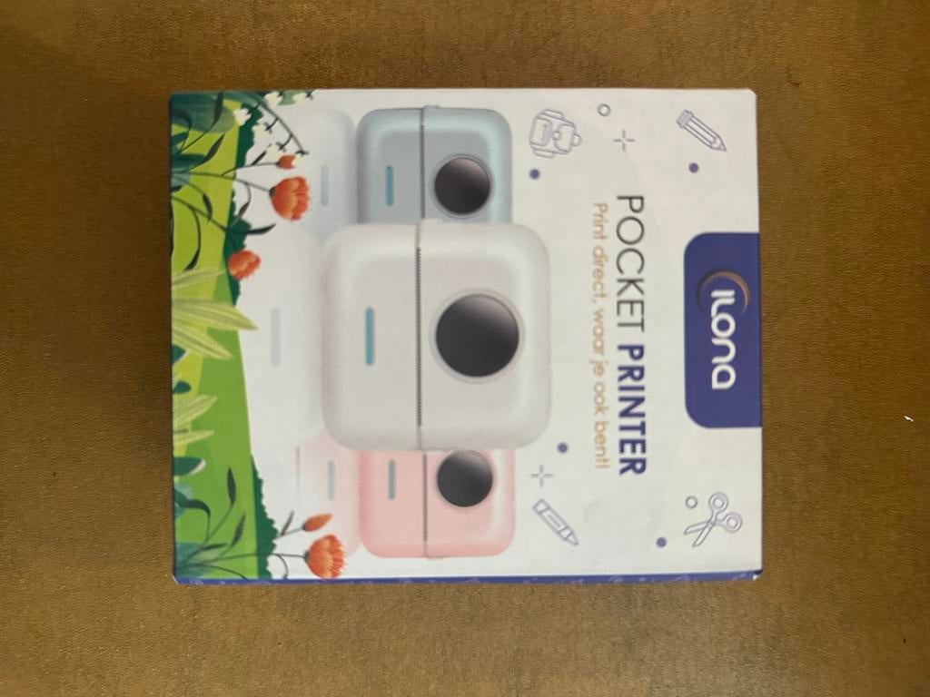 Ilona Pocket Printer Mini Fotoprinter voor Smartphone, Ophalen of Verzenden, Zo goed als nieuw