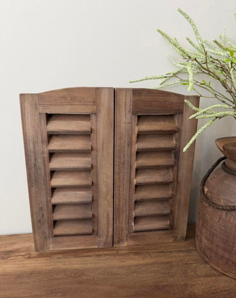 Leuk dubbel houten louvre paneel, -, -, Nieuw, Ophalen of Verzenden