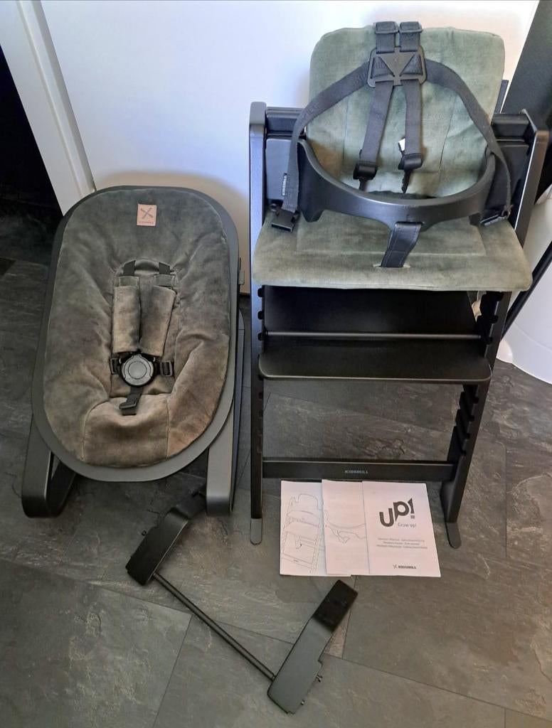 Kidsmill Up meegroeistoel, zeer complete set, Kinderen en Baby's, Ophalen, Zo goed als nieuw, Meegroeistoel, Gordel(s)
