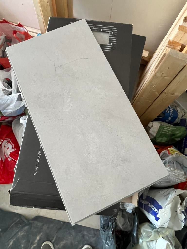 PVC klik laminaat Stone Concrete Sand 30 m2, Ophalen, Nieuw, Overige materialen, Minder dan 20 mm