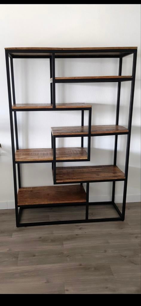 Mangohouten vakkenkast, Ophalen of Verzenden, Zo goed als nieuw, Minder dan 150 cm, 150 tot 200 cm