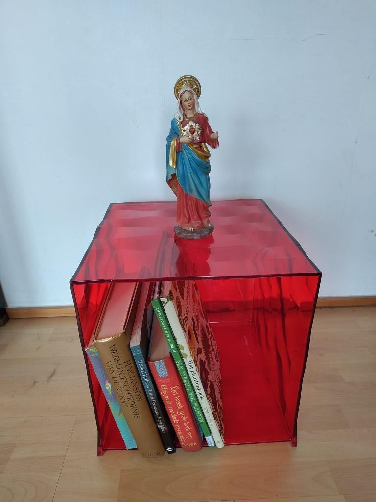 Kartell Kubus, design kastje, bijzettafel, rood kunststof, Huis en Inrichting, Ophalen of Verzenden, Gebruikt