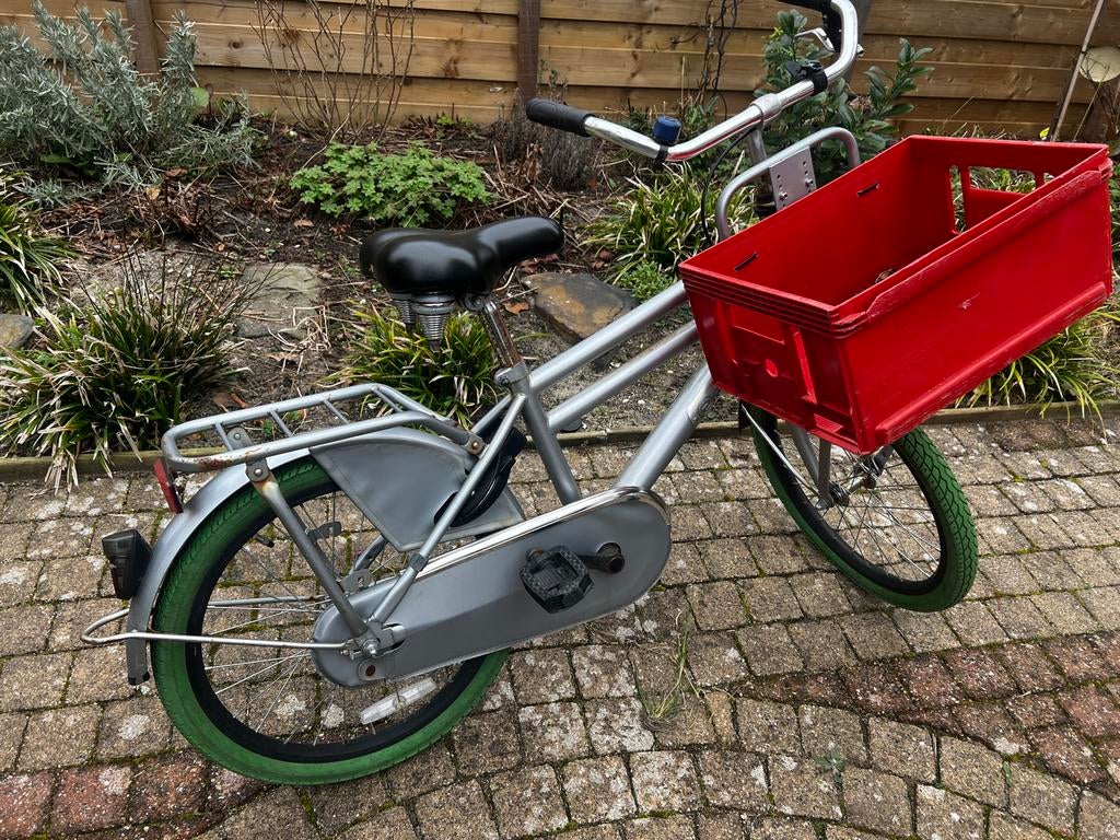 Kinderfiets transportfiets met rode krat - Gebruikt, Ophalen, Gebruikt, 16 tot 20 inch