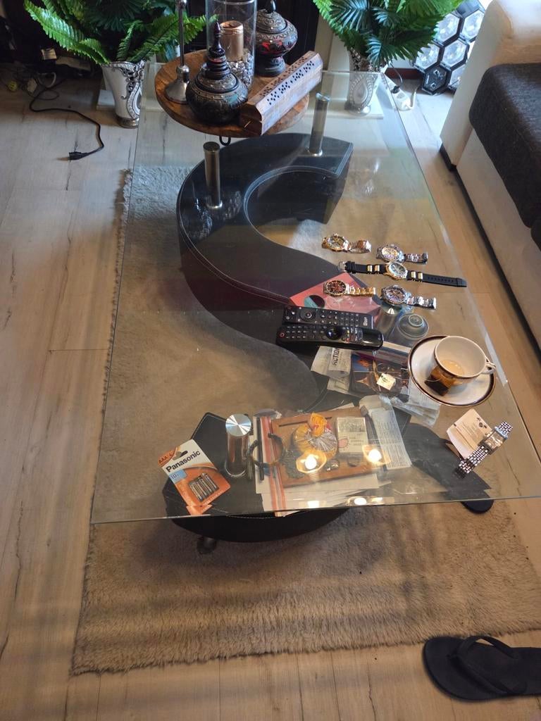 Te koop salon tafel, 100 tot 150 cm, Zo goed als nieuw, Glas, Minder dan 50 cm