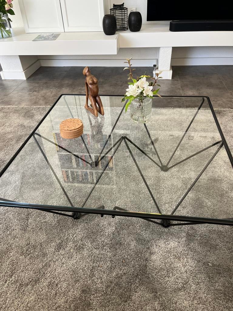 Paolo Piva Alanda stijl salontafel / vintage, Huis en Inrichting, Tafels | Salontafels, Ophalen, Gebruikt, 50 tot 100 cm, Vierkant