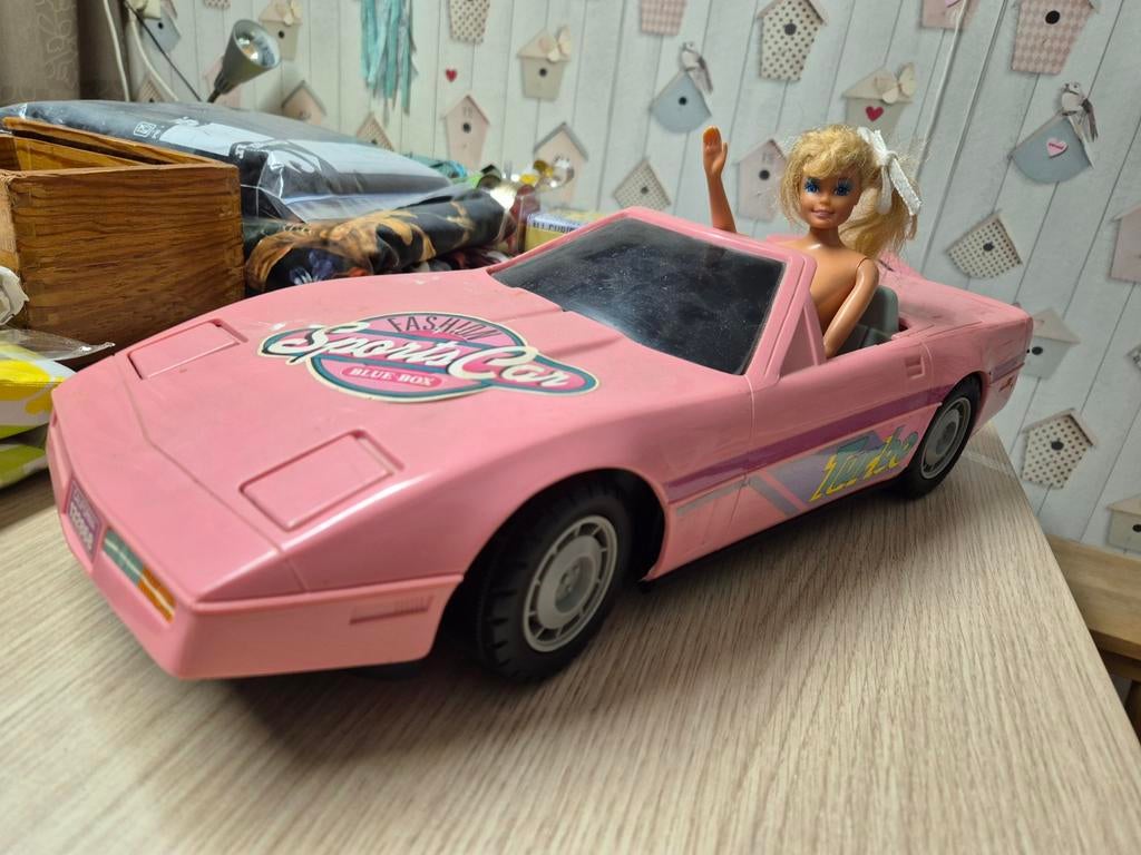 Vintage Barbie Mattel China 1966 en blue box sportscar, Verzamelen, Ophalen of Verzenden, Gebruikt, Pop