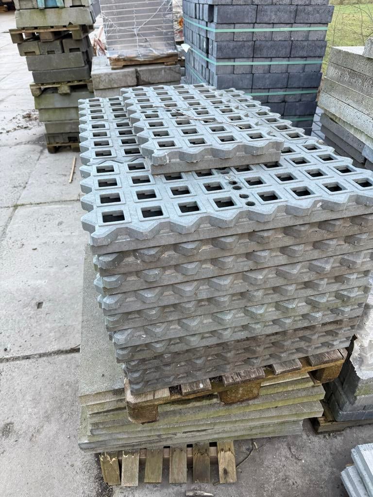 Doorgroeitegels plastic, Tuin en Terras, Tegels en Klinkers, Ophalen, Kunststof, Gebruikt, Overige typen